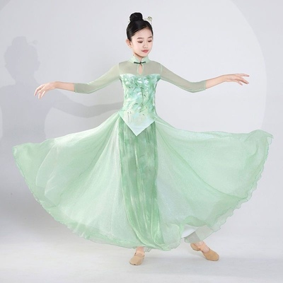 少儿古典舞套装新款青花瓷演出服古典舞入画江南春三月舞蹈服套装