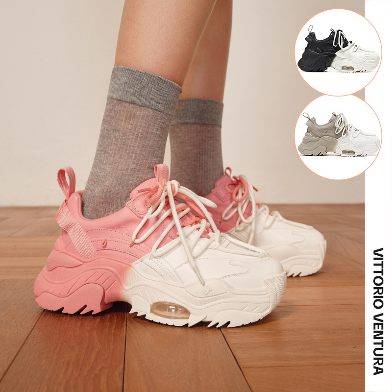 老爹鞋拼色厚底薇薇燃休闲