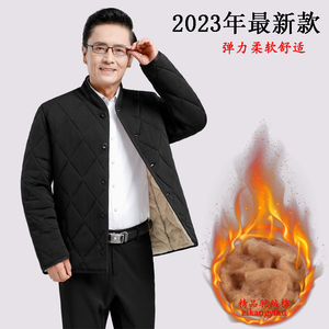 冬季男士棉袄加厚老年人棉衣爷爷加绒棉服爸爸中老年人棉袄北极绒