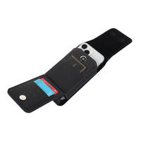Mobile phone card insert waist bag, rotating buckle clip, magnetic cover, universal waist bag, sports pants, vertical style, universal leather case thumbnail 3