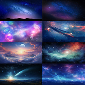 宇宙星空壁画贴纸宿舍自粘装 饰画床头画卧室墙纸星星月亮墙画壁纸