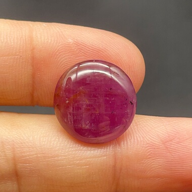 14.14ct天然无烧红宝石裸石戒面圆14.9mm汉服背云纽扣DIY无胶正品
