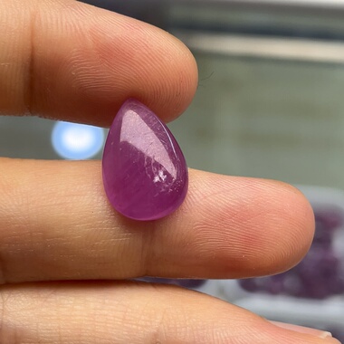 天然无优化红宝石水滴戒面可镶嵌戒指吊坠原矿正品保真中古首饰定