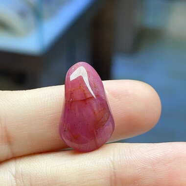 天然非洲红宝石随形镶嵌吊坠编织DIY可打孔21.61ct原矿男女士礼物