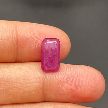 上新4.77ct天然红宝石裸石戒面长方形镶嵌戒指吊坠手链6.7*11.9mm