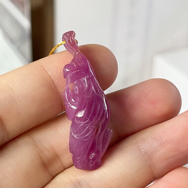 红宝石东方凤凰雕刻件凤凰于飞琴瑟和鸣非洲原矿原色26.6ct专柜货