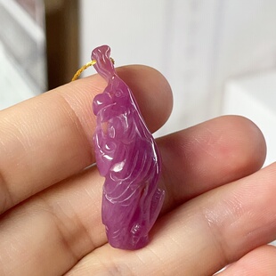 红宝石东方凤凰雕刻件凤凰于飞琴瑟和鸣非洲原矿原色26.6ct专柜货