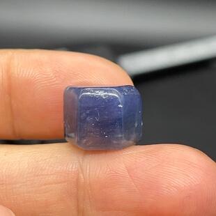 天然无烧无注胶紫蓝宝石六柱体原石16.76ct山东矿区原矿5行属水相