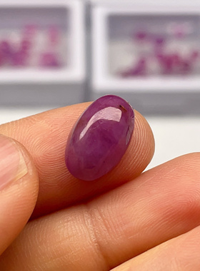 天然无烧无注胶无填充红宝石原石椭圆戒面戒指镶嵌吊坠多宝手串珠