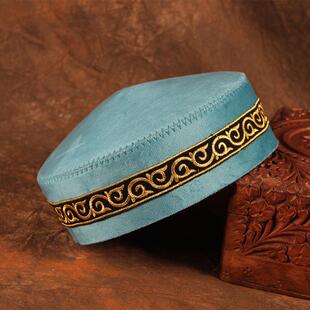 哈萨克风格花帽新款绣花民族风男士帽子新疆少数民族圆帽演出舞蹈