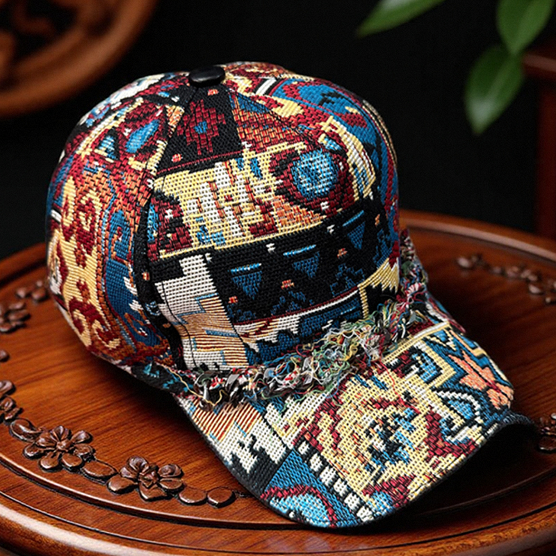 新疆帽子民族风几何提花棒球帽休闲时尚去新疆旅游鸭舌帽纪念品