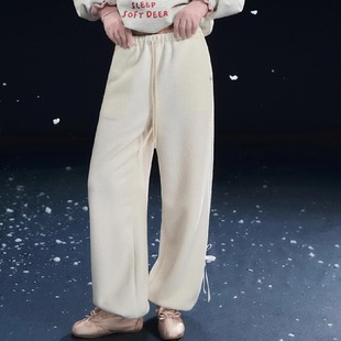 SOMESOWE官方授权 绒感束脚口灯笼休闲裤宽松显瘦长裤女百搭裤子