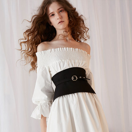 SyncChic星奢istyni春夏款显瘦时尚 简约松紧宽腰封腰带女 R