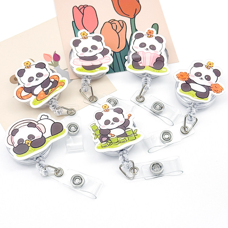 音乐熊猫可爱熊猫易拉扣卡套