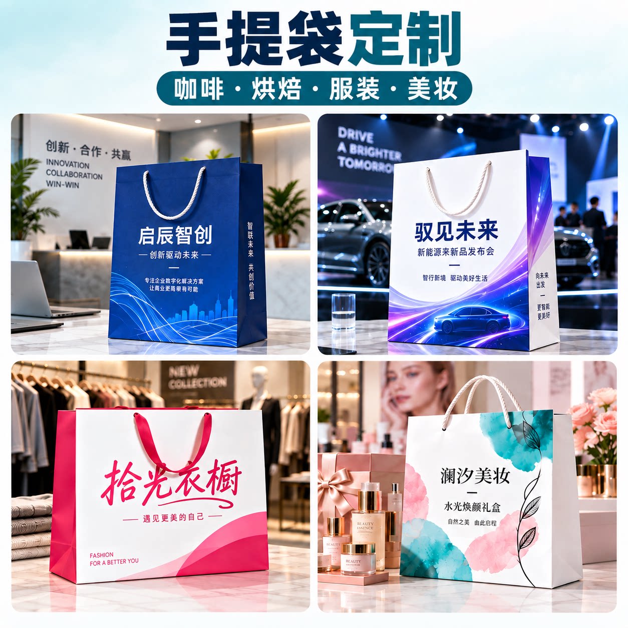 手提袋定制公司企业品牌纸袋印刷logo礼品袋广告袋包装袋设计制作