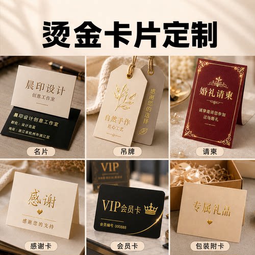 烫金卡片定制名片吊牌请柬感谢卡