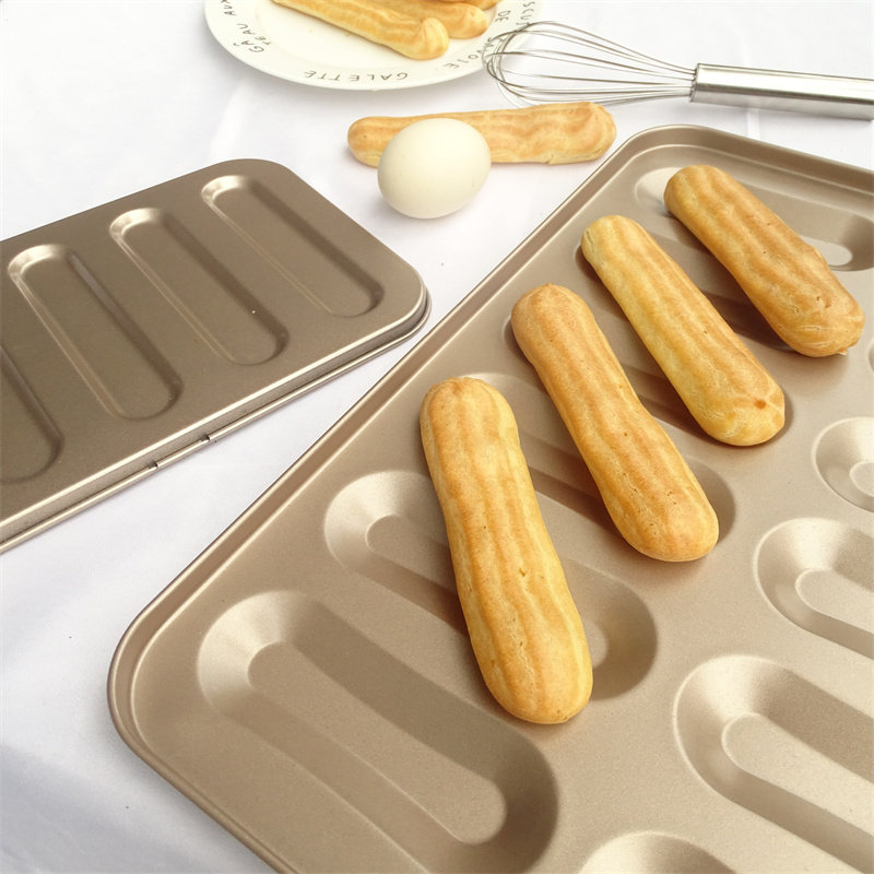 闪电泡芙蛋糕模具烘焙手指饼干点心家用不粘烤盘烤箱专用6连