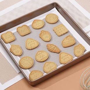 饼干平整烤垫28X28方盘透气垫糖霜曲奇饼干网格透气垫烤箱用不沾