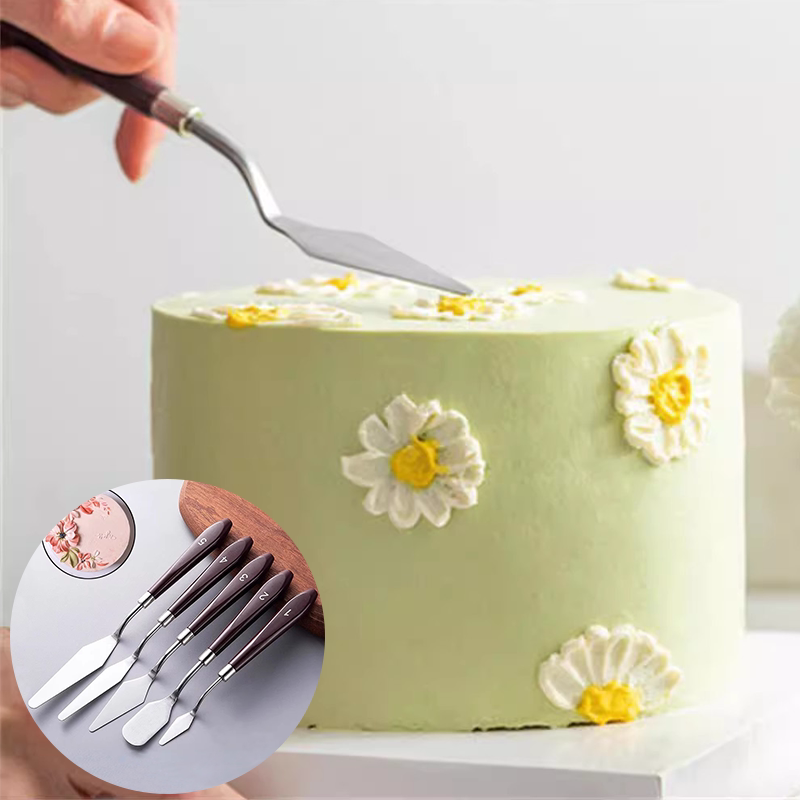 Маленькая лопаточка, набор из 5 предметов, лопаточка для крема для торта, лопаточка, нож для поцелуев, инструмент для украшения