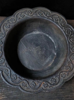 仿古大明宣德年制老铁火盆碳炉取暖炉影视道具老铁盆狮子足碳火炉