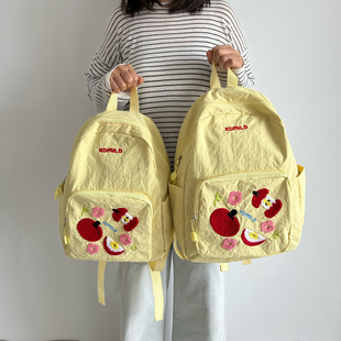 日系ins风少女书包女轻便防泼水减负双肩包旅游登山学生上课背包