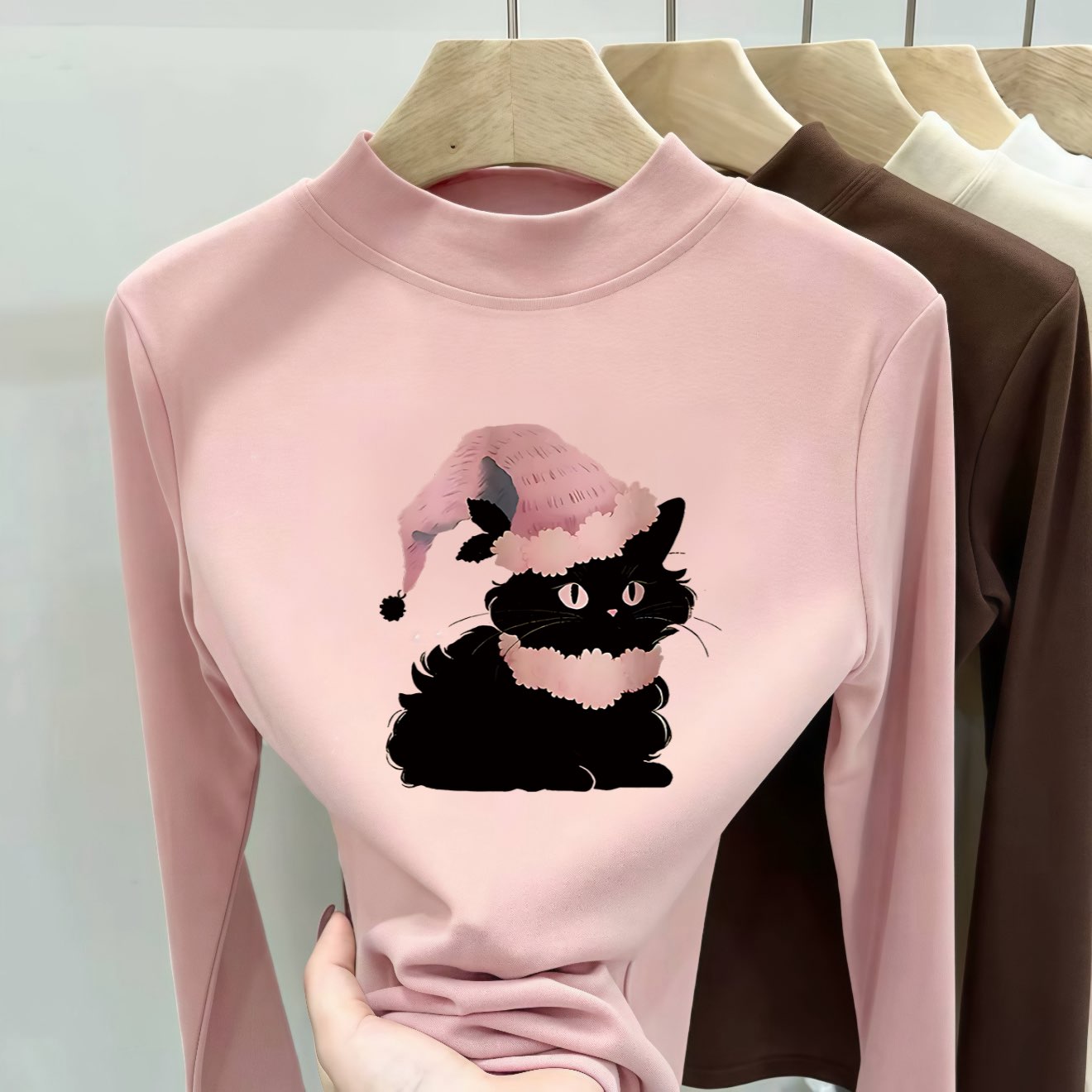 女童粉色长袖T恤秋冬韩版儿童卡通印花上衣小女孩打底衫可爱上衣