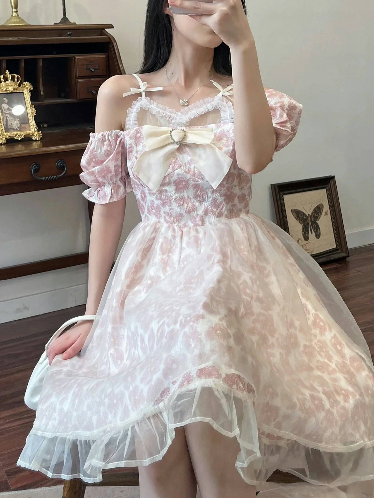 法式甜美公主蓬蓬连衣裙夏季新款法式小个子收腰显瘦纯欲减龄裙子