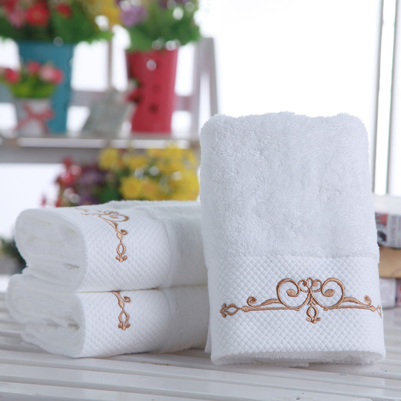 五星级酒店纯棉毛巾白色加厚加大全棉宾馆擦汗洗脸家用毛巾