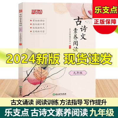 乐支点 2024新版古诗文素养阅读九年级 初三9年级上下册新中考文言文复习初中古典文学素养提升指导 语文诗文阅读素养提升专题训练