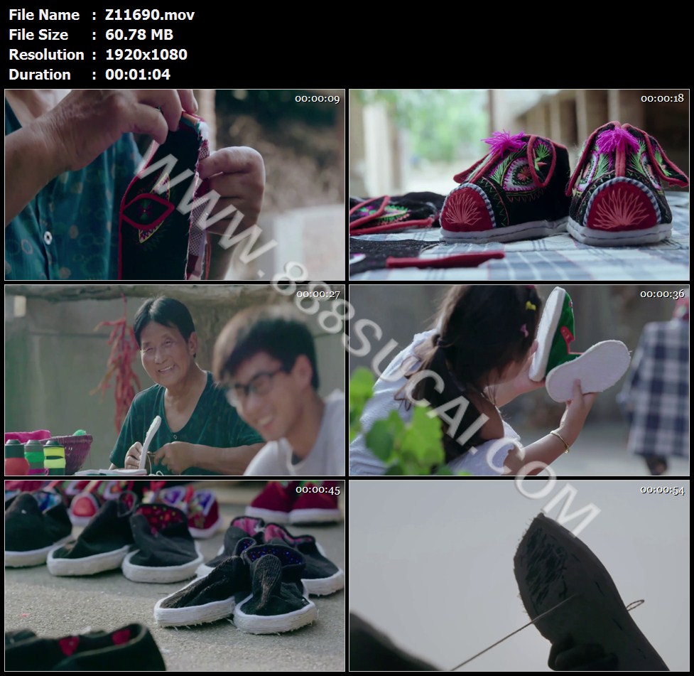 老人亲情小孩子孙围绕做布鞋穿针引线剪影孝心高清实拍视频素材