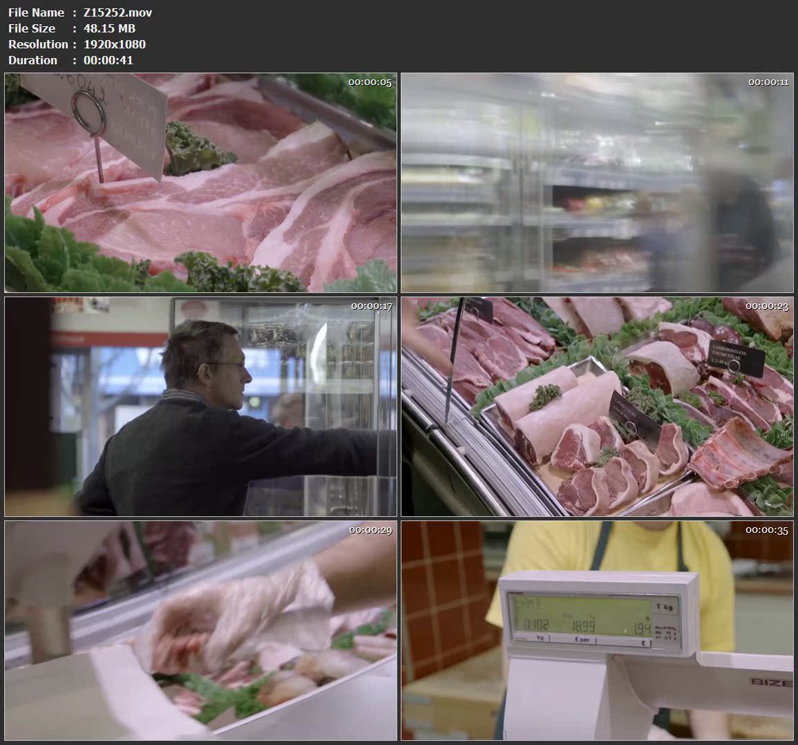 超市商场购物扔购物车挑选肉类超市付款高清视频素材.mov