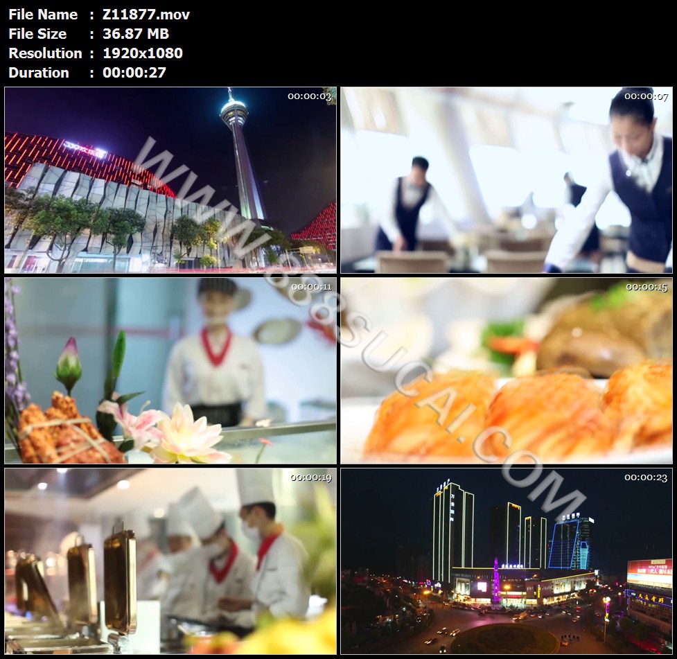 四川宜宾大桥夜景高档餐厅美食厨师服务员快剪高清实拍视频素材