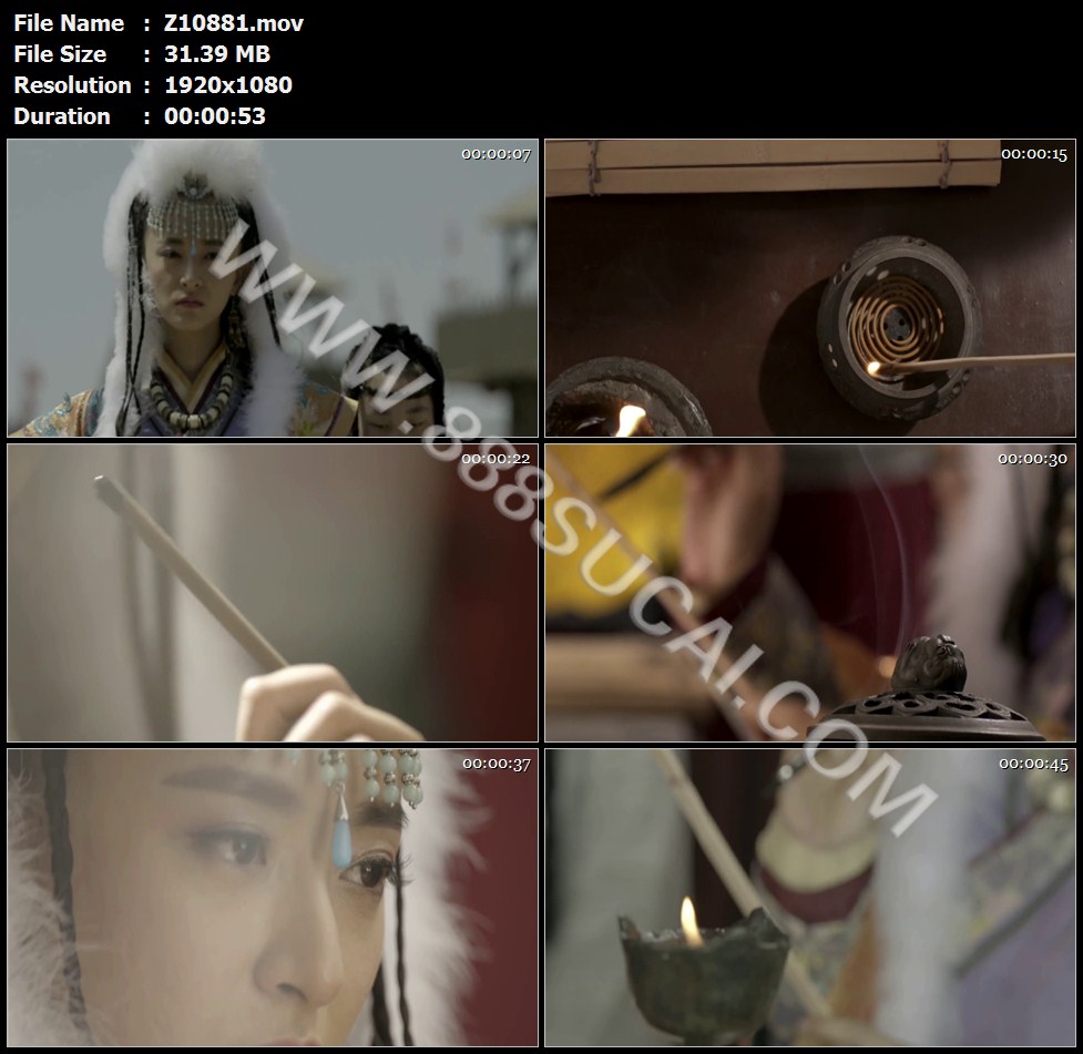 古西域女子戴玛瑙珠宝戒指写毛笔字竹简香炉砚台高清实拍视频素材