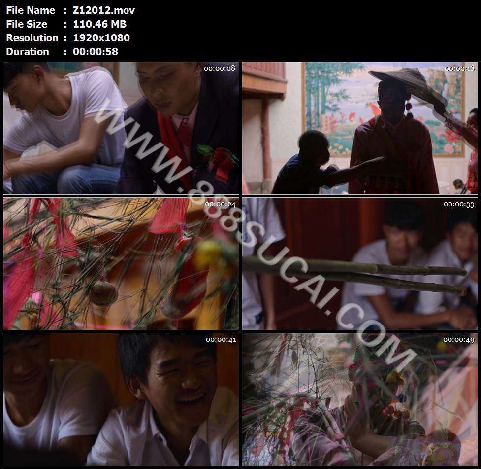 云南阿昌族婚礼习俗新竹夹菜高清实拍视频素材