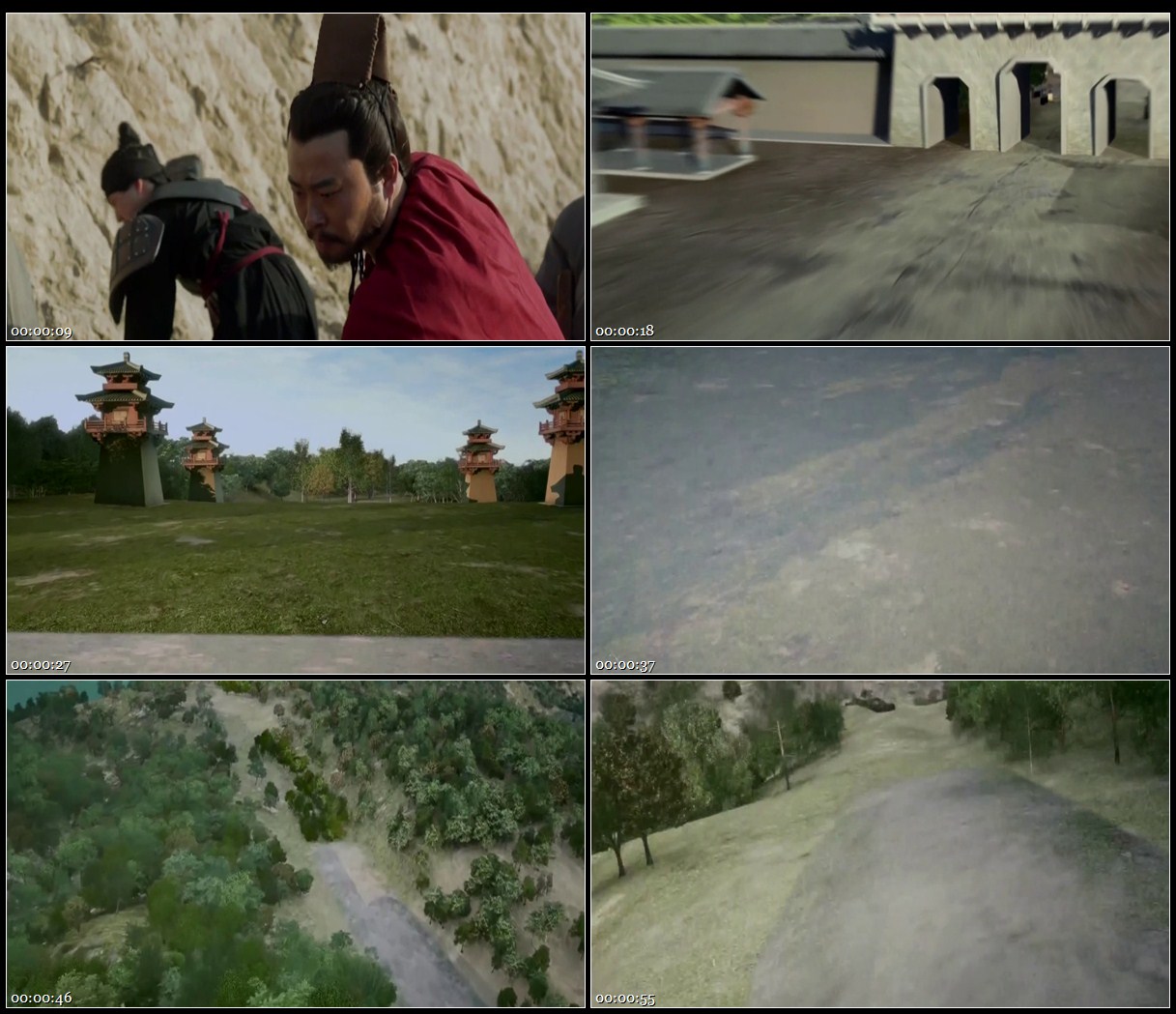 中国古代秦直道铺设形成建设动画三维漫游高清实拍视频素材