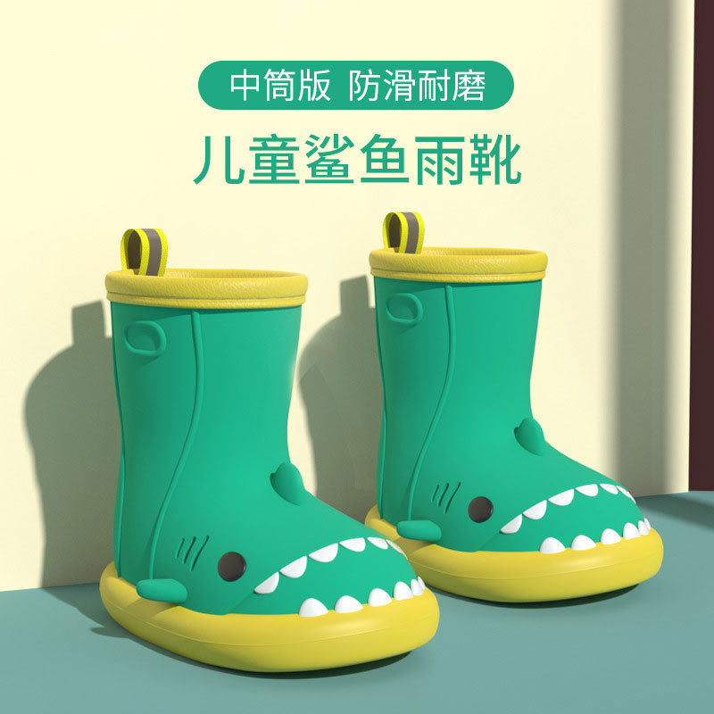 儿童雨鞋夏季室内防滑软底轻便小童女卡通鲨鱼幼儿中筒雨靴水鞋,童鞋/婴儿鞋/亲子鞋,雨靴,淘宝优惠券,粉丝福利购,淘宝优惠卷