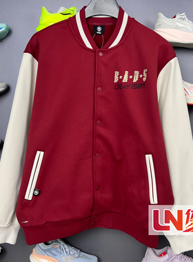 李宁外套 2026春季新品反伍BADFIVE男子加绒保暖针织夹克AJDW001