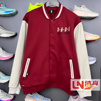 李宁外套 2026春季新品反伍BADFIVE男子加绒保暖针织夹克AJDW001