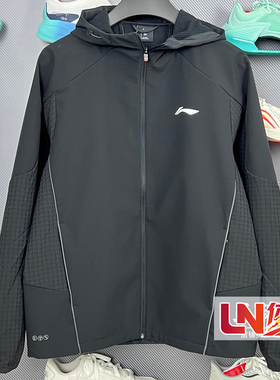 李宁外套 2025冬季新品男子加绒保暖反光防泼水软壳外套AFDVB55