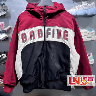 李宁棉服2026春季新品反伍BADFIVE男子宽松保暖连帽棉夹克AJMW005