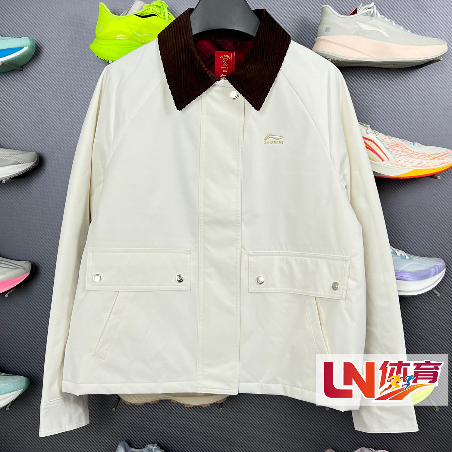 李宁棉衣 2026春季新品日进斗金系列女子防泼水时尚短棉服AJMW090