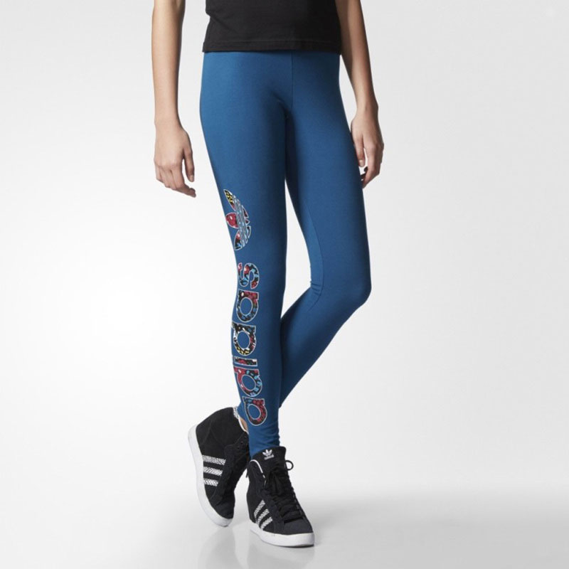 Adidas三叶草紧身健身裤