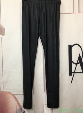 Adidas 三叶草女款 光泽面料 黑色训练超轻紧身打底裤 AY6701