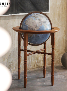 宏微地球欧式书房客厅别墅样板间办公室展厅落地摆件地球仪45CM
