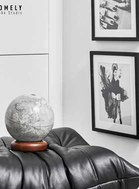 宏微地球书房客厅办公室家居桌面现代摆件25CM高清双语手工地球仪