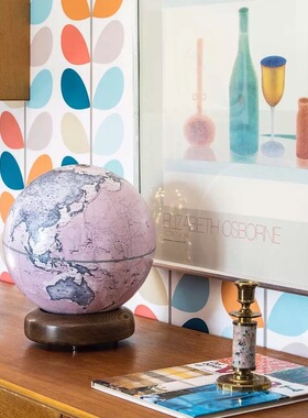 32CM宏微地球粉色 书房客厅办公室橱窗双语地球仪摆件轻奢礼物