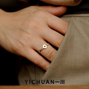 黄金小钱币指环定制备注尺码