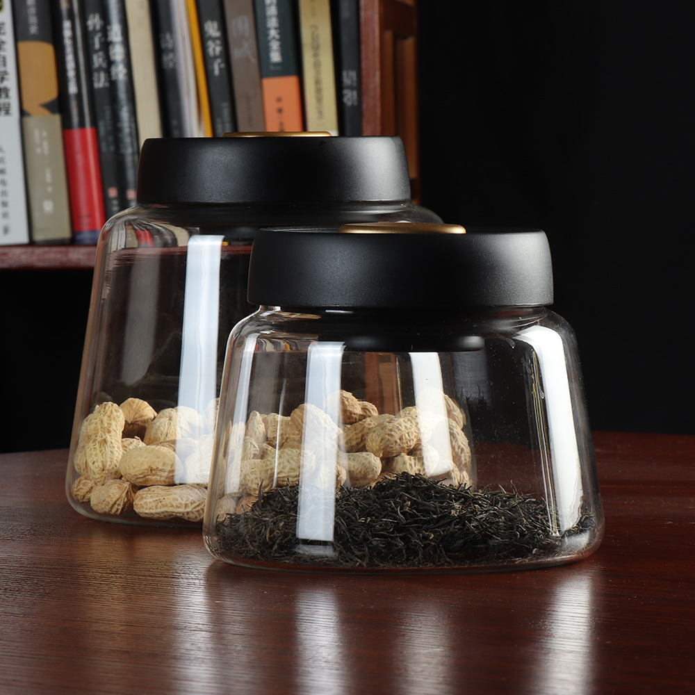 玻璃茶叶保存罐抽真空防潮茶叶糖果零食罐玻璃储存密封罐普洱花茶