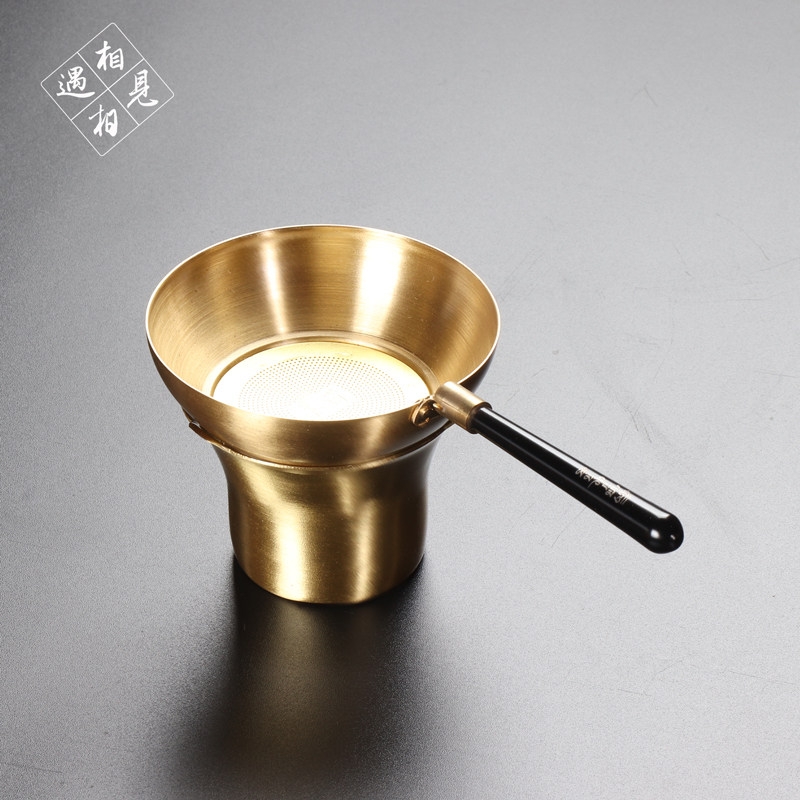 纯铜茶叶过滤器功夫茶具茶漏茶滤茶隔茶道配件泡茶过滤网漏网套装