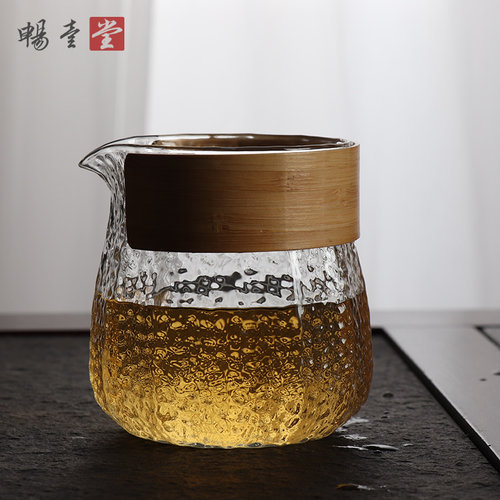 玻璃公道杯加厚耐高温锤纹日式